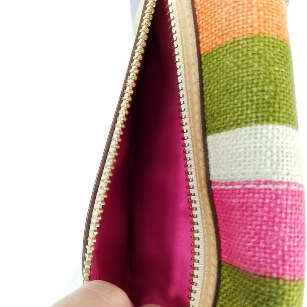 Coach 42567 Bonnie Hampton Legacy Multicolor Stripe Canvas & Leather Wallet Ret. - Picture 9 of 14